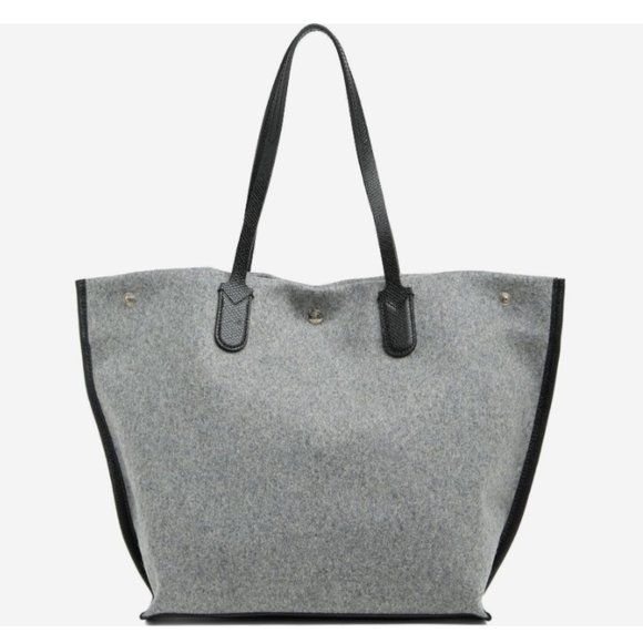Longchamp Roseau Essential Large Wool w/ Russian Leather Trim Open Tote MSRP$460 - Picture 10 of 13